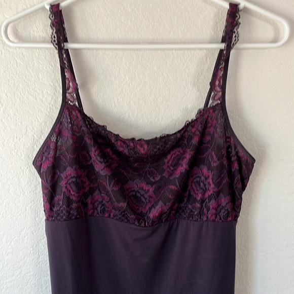 Felina Lingerie Elegant Purple and Gray/Black Lace Camisole Size L - Picture 1 of 10